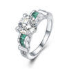 Strieborný prsteň so zeleným a čírim zirkónom