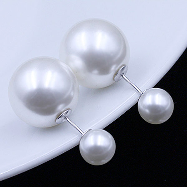 Obojstranné perlové náušnice