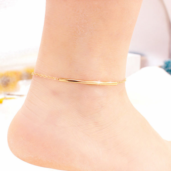 Plážová zlatá retiazka na nohu
