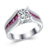 Strieborný prsteň s ružovými zirkónmi