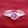 Strieborný prsteň s ružovým zirkónom