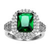 Strieborná prsteň so zeleným zirkónom