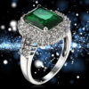 Strieborná prsteň so zeleným zirkónom