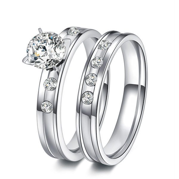 Set prsteňov s kryštálom pre ženu a muža