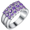 Široký prsteň s fialovými zirkónmi