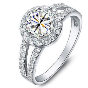 Elegantný romantický prsteň s veľkým kryštálom veľkosť 8