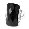Elegantný prsteň s veľkým čiernym kameňom